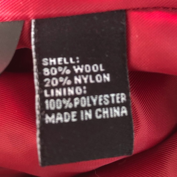 Jones New York Women’s Red Double Breasted Wool Winter Pea Coat Size 8 - Picture 11 of 14